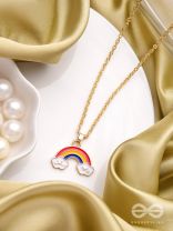 The Rainbow Colors- Golden Embellished Necklace