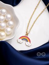 The Rainbow Colors- Golden Embellished Necklace