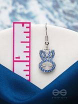 The Blue Bunny- Golden Embellished Earrings