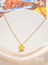 The Sprinting SpongeBob- Golden Embellished Necklace