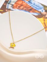 The Sprinting SpongeBob- Golden Embellished Necklace