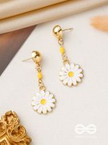 The White Dahlia- Golden Embellished Earrings