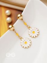 The White Dahlia- Golden Embellished Earrings