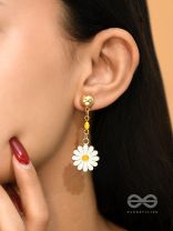 The White Dahlia- Golden Embellished Earrings