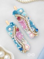 Velaam- Sea and Beach- Stones, Sequins and Beads Embroidered Hair Clips