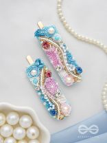 Velaam- Sea and Beach- Stones, Sequins and Beads Embroidered Hair Clips