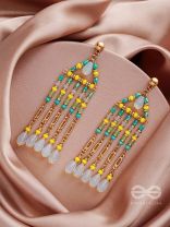 The Gushing Waterfall- Golden Embellished Earrings