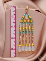 The Gushing Waterfall- Golden Embellished Earrings
