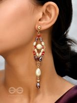 The Flower Swing- Golden Embellished Earrings