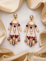 The Spring Fever- Golden Embellished Earrings