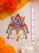 Karnika- The Lovely Lotus- Stones, Sequins and Resham Embroidered Statement Earrings