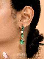The Sea Tempest- Golden Embellished Hook Earrings