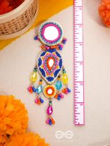 Odyaman- The Vibrant Rainfall- Stones, Sequins and Mirrors Embroidered Earrings