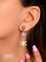 The Gilted Snowflake- Golden Embellished Earrings
