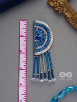 Maskarin- The Blue Moon- Glass Beads & Sequins Embroidered Earrings