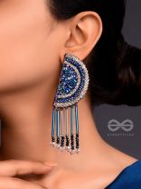Maskarin- The Blue Moon- Glass Beads & Sequins Embroidered Earrings