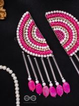 Tamarasi- The Lotus Pond- Pearls & Glass Beads Embroidered Earrings