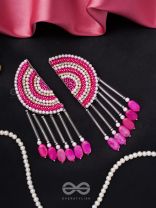 Tamarasi- The Lotus Pond- Pearls & Glass Beads Embroidered Earrings