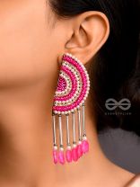 Tamarasi- The Lotus Pond- Pearls & Glass Beads Embroidered Earrings