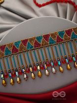 Vishti- The Colorful Rain- Stones and Glass Beads Embroidered Choker Necklace 