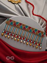 Vishti- The Colorful Rain- Stones and Glass Beads Embroidered Choker Necklace 