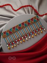 Vishti- The Colorful Rain- Stones and Glass Beads Embroidered Choker Necklace 