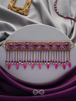 Aavsati- The Night Sky- Stones and Glass Beads Embroidered Choker Necklace 