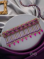 Aavsati- The Night Sky- Stones and Glass Beads Embroidered Choker Necklace 