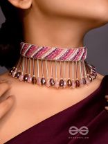 Plaksha- The Tulip Garden- Pearls and Glass Beads Embroidered Choker Necklace