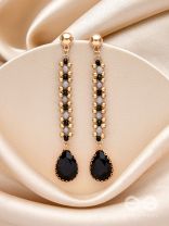The Shades of Gray- Golden Embellished Earrings