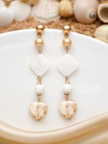 The Ocean Whisper- Golden Embellished Earrings