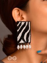 Adri- The Rainy Clouds- Beads and Glass Drops Embroidered Earrings