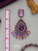 Shraayava- The Blooming Flower-  Stones and Glass Beads Embroidered Earrings