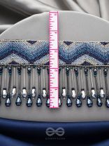 Adrisha- The Indigo Hills- Glass Beads & Mirror Lace Embroidered Choker Necklace