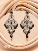 The Regal Chandelier- Oxidised Embellished Earrings