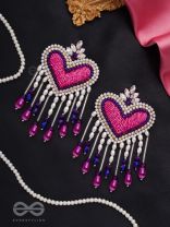 Trasa- The Crimson Heart- Pearls & Stones Embroidered Earrings