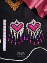 Trasa- The Crimson Heart- Pearls & Stones Embroidered Earrings