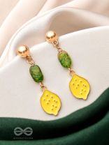 The Lemon Twist- Golden Enamelled Earrings