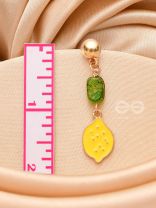 The Lemon Twist- Golden Enamelled Earrings