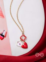 The Love Note - Golden Enamelled Necklace 