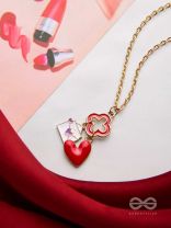 The Love Note - Golden Enamelled Necklace 