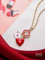 The Love Note - Golden Enamelled Necklace 