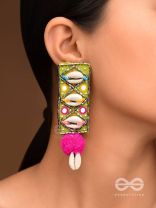 Peshika- The Shimmering Shells- Mirrors & Resham Embroidered Earrings
