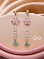 The Hovering Butterfly - Golden Embellished Earrings