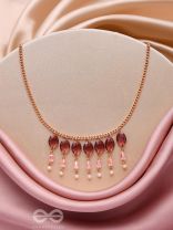 Pink It Up - Golden Embellished Necklace