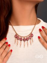 Pink It Up - Golden Embellished Necklace