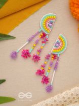 Vibhaasin- Decorated with Flowers- Stones & Sequins Embroidered Earrings