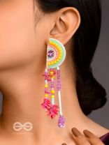 Vibhaasin- Decorated with Flowers- Stones & Sequins Embroidered Earrings