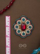 Rauhineya- The Sea of Emeralds- Pearls, Stones & Beads Embroidered Earrings
