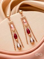 The Sensational String- Golden Embellished Earrings
